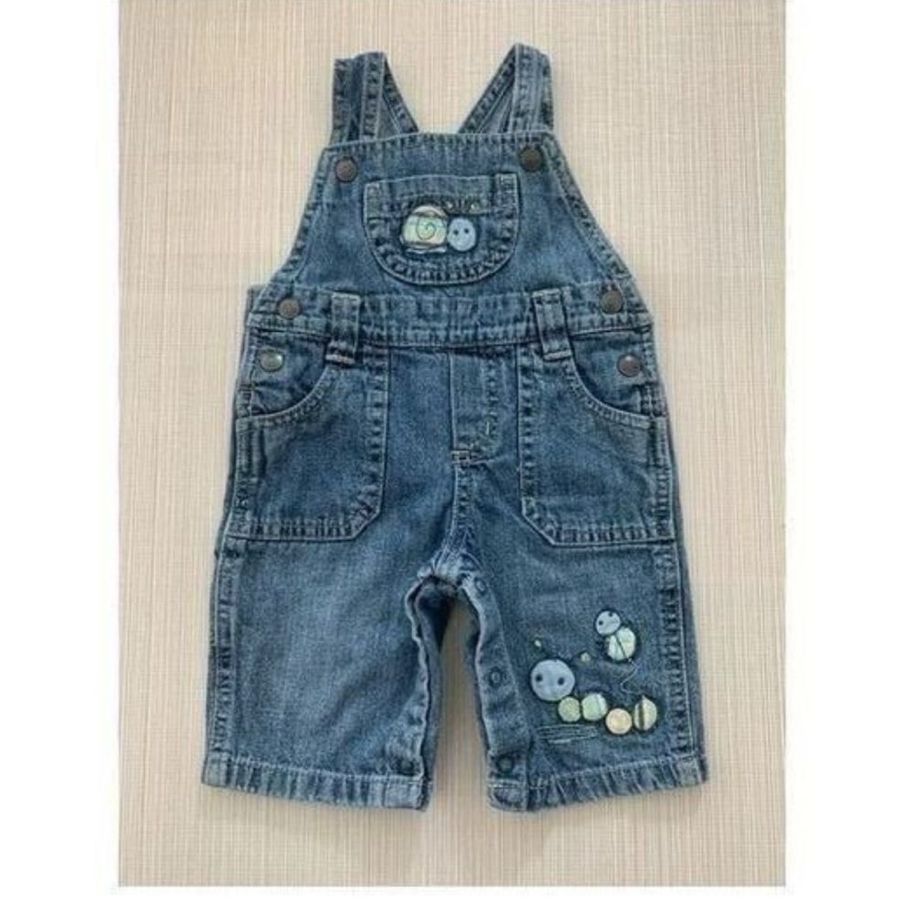 KOALA KIDS Medim Wash Baby Boy Denim Utility OVERALLS 0-3 Months